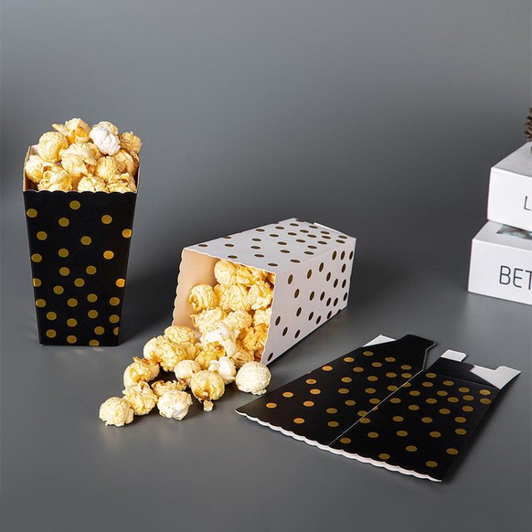 Black and Gold, Unicorn & White Popcorn Boxes for UK Celebrations