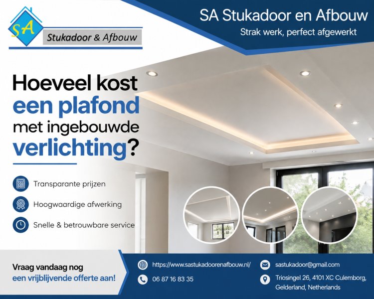 Hoeveel kost een plafond met ingebouwde Spotjes plafond?