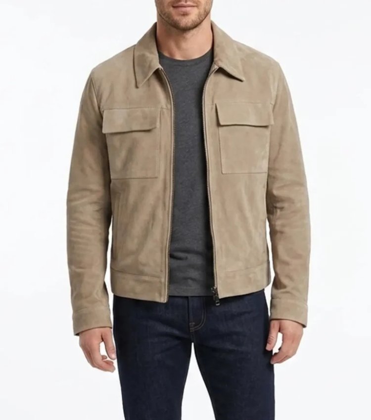Suede Bomber Jacket Men’s: Relaxed Shape, Refined Finish